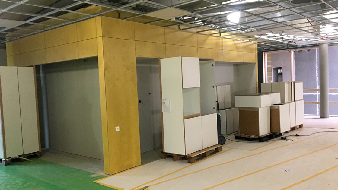 Byggnation av Baggeboskolan i januari 2020.