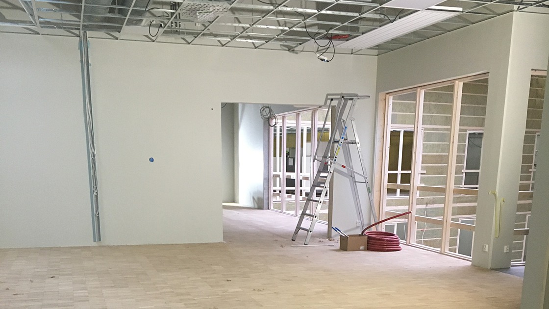 Byggnation av Baggeboskolan i januari 2020.