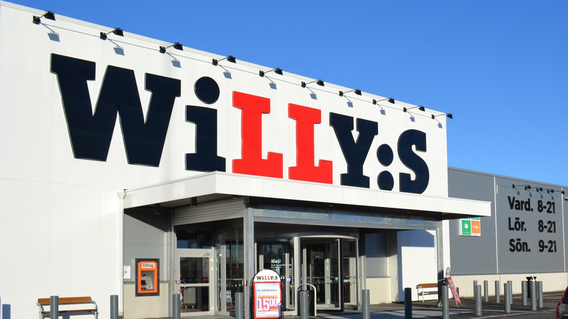 Fasad på en Willys-butik.