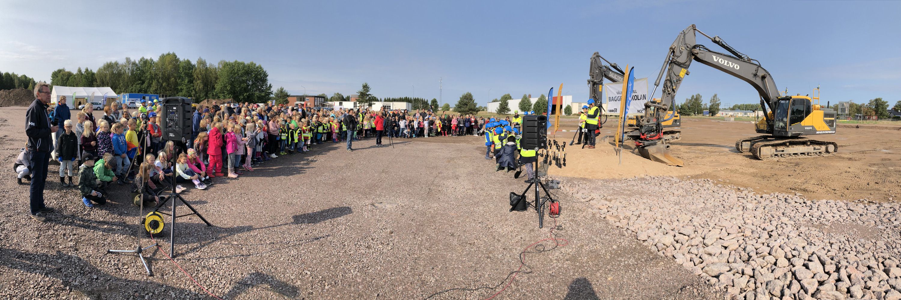 Första spadtaget för Baggeboskolan den 27 augusti 2018.