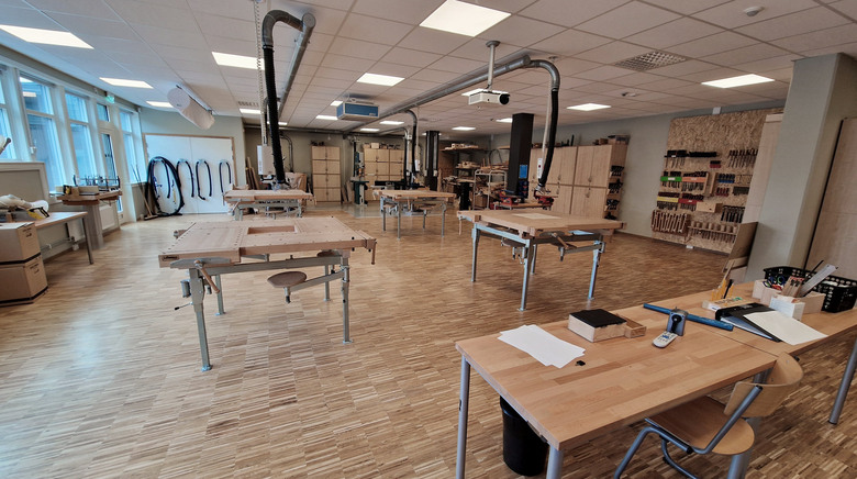 Träslöjdsalen i Fågelvikskolan