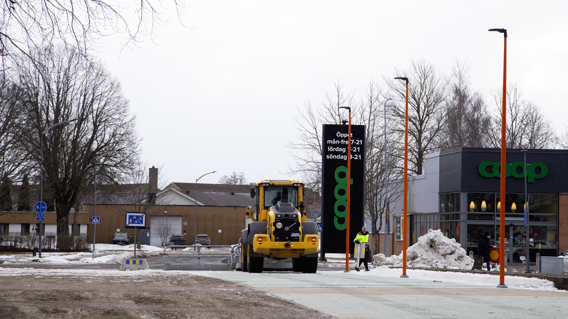 Öppning av gångfartsområdet på Centrumgatan i februari 2026.