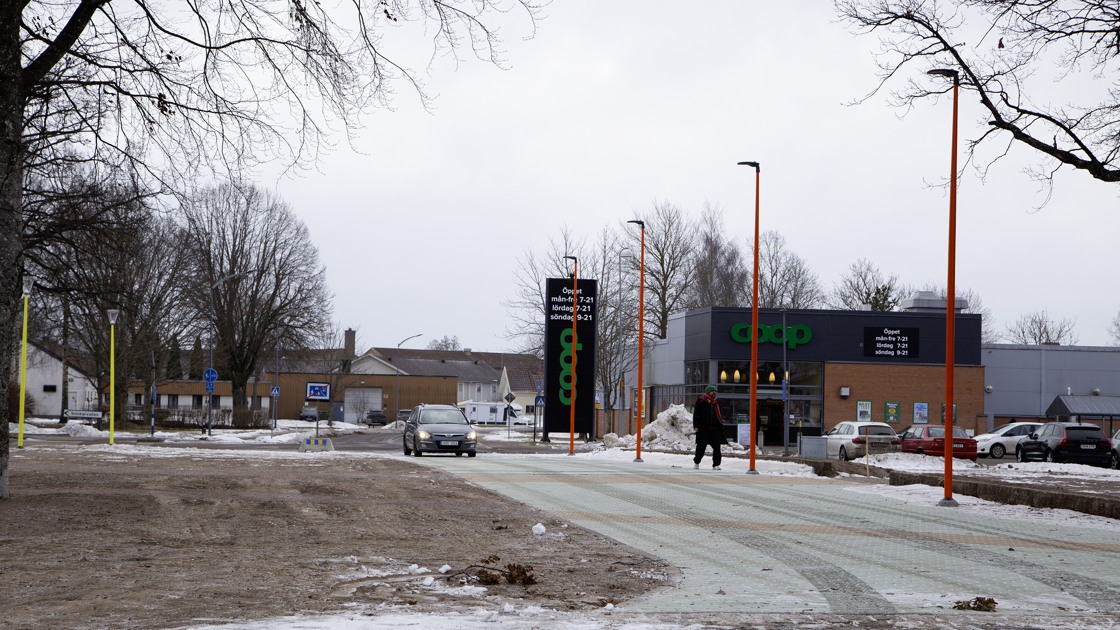 Öppning av gångfartsområdet på Centrumgatan i februari 2026.