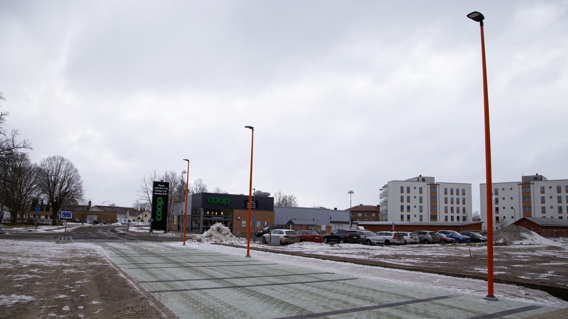 Öppning av gångfartsområdet på Centrumgatan i februari 2026.