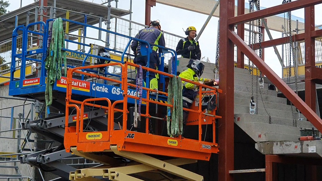 Byggnationen av Ransbergs skola den 5 oktober 2022.
