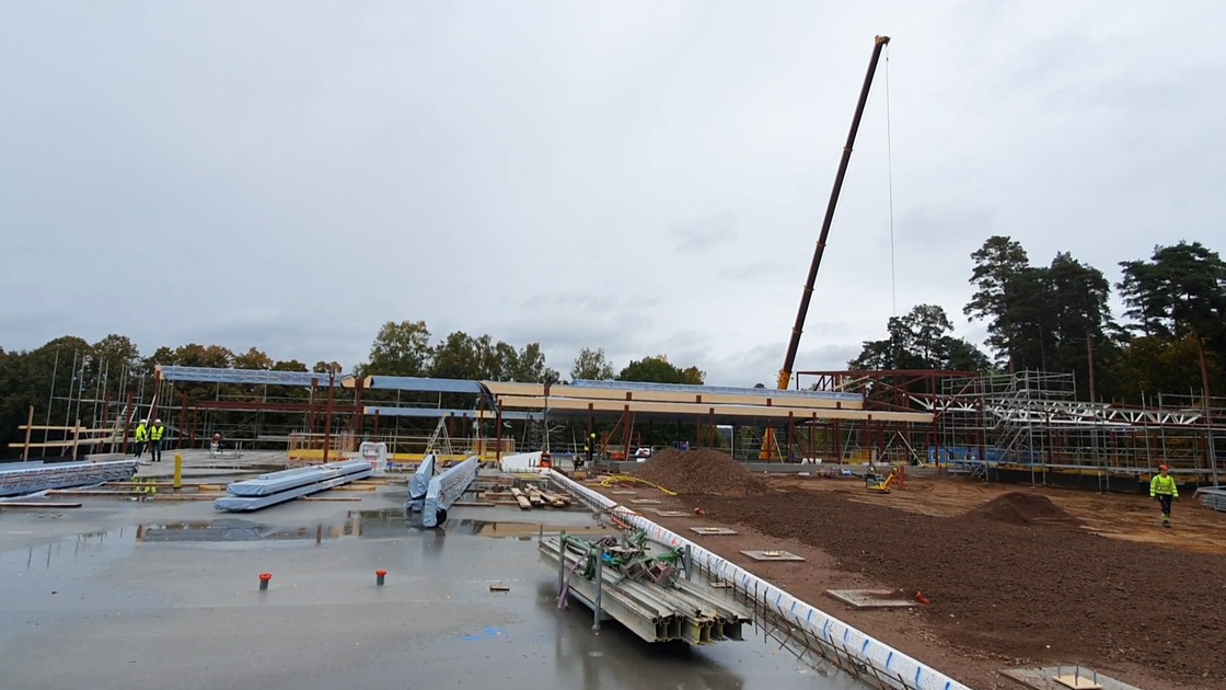 Byggnationen av Ransbergs skola den 5 oktober 2022.