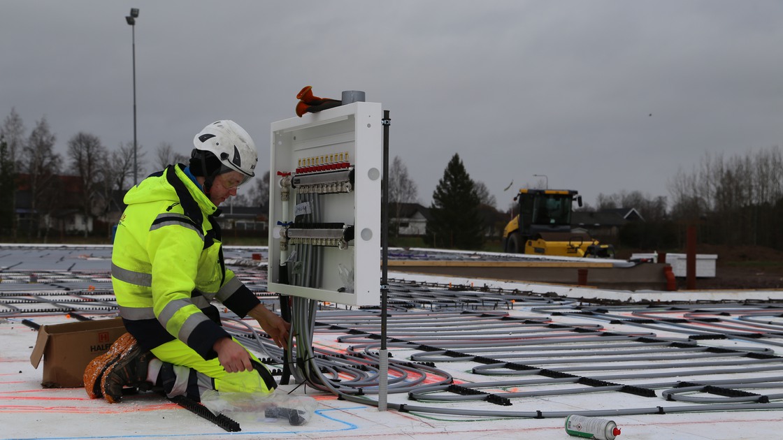 Byggnation av Baggeboskolan under november 2018.