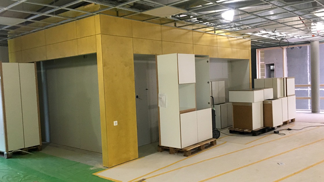 Byggnation av Baggeboskolan i januari 2020.