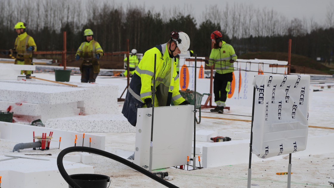 Byggnation av Baggeboskolan under november 2018.