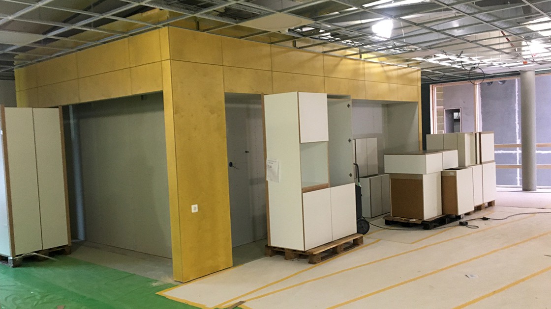 Byggnation av Baggeboskolan i januari 2020.