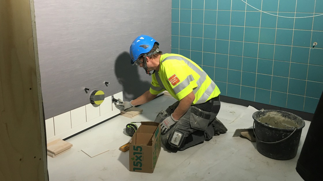 Byggnation av Baggeboskolan i februari 2020.