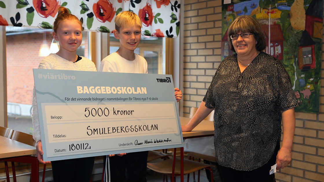 Prisutdelning av barn- och utbildningsnämndens ordförande på Smulebergsskolan  i januari 2018.