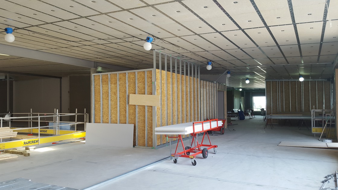 Byggnation av Baggeboskolan  i juni 2019.