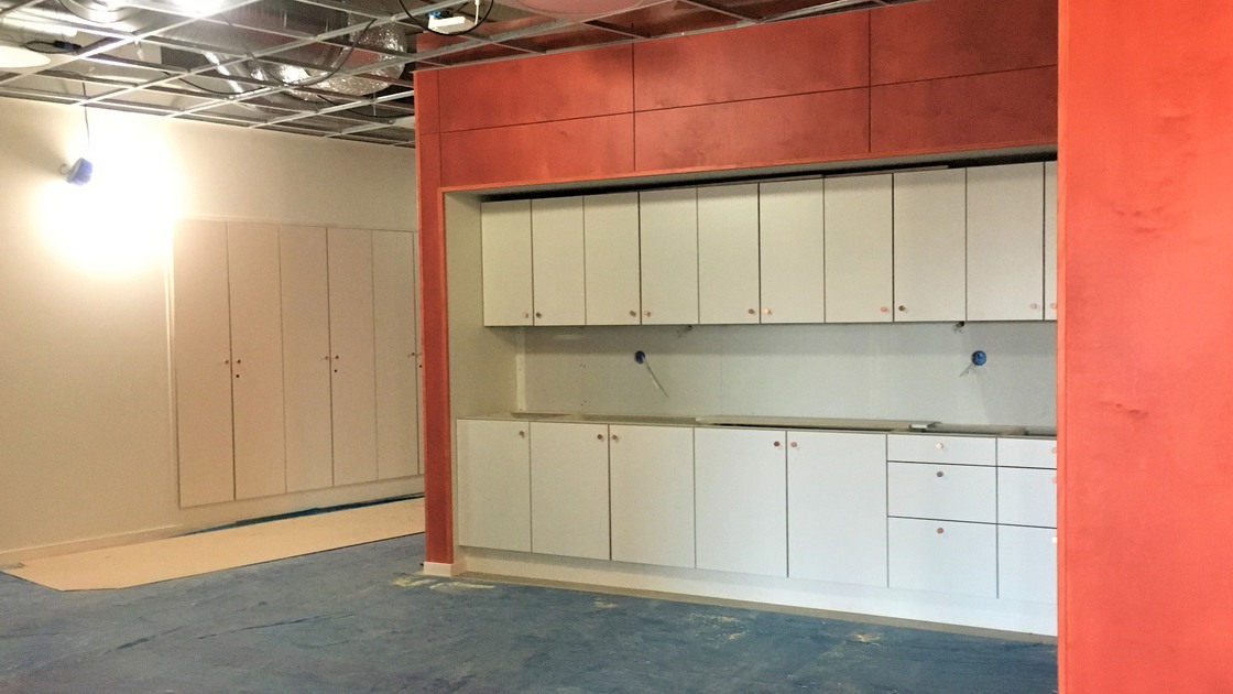 Byggnation av Baggeboskolan i februari 2020.