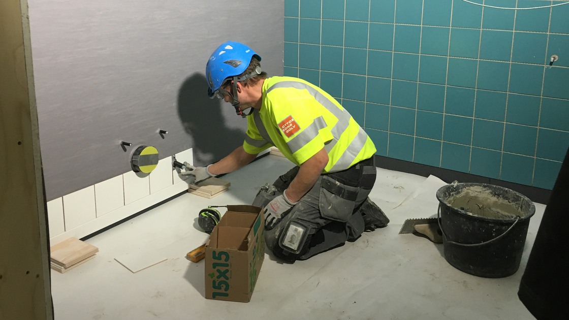 Byggnation av Baggeboskolan i februari 2020.