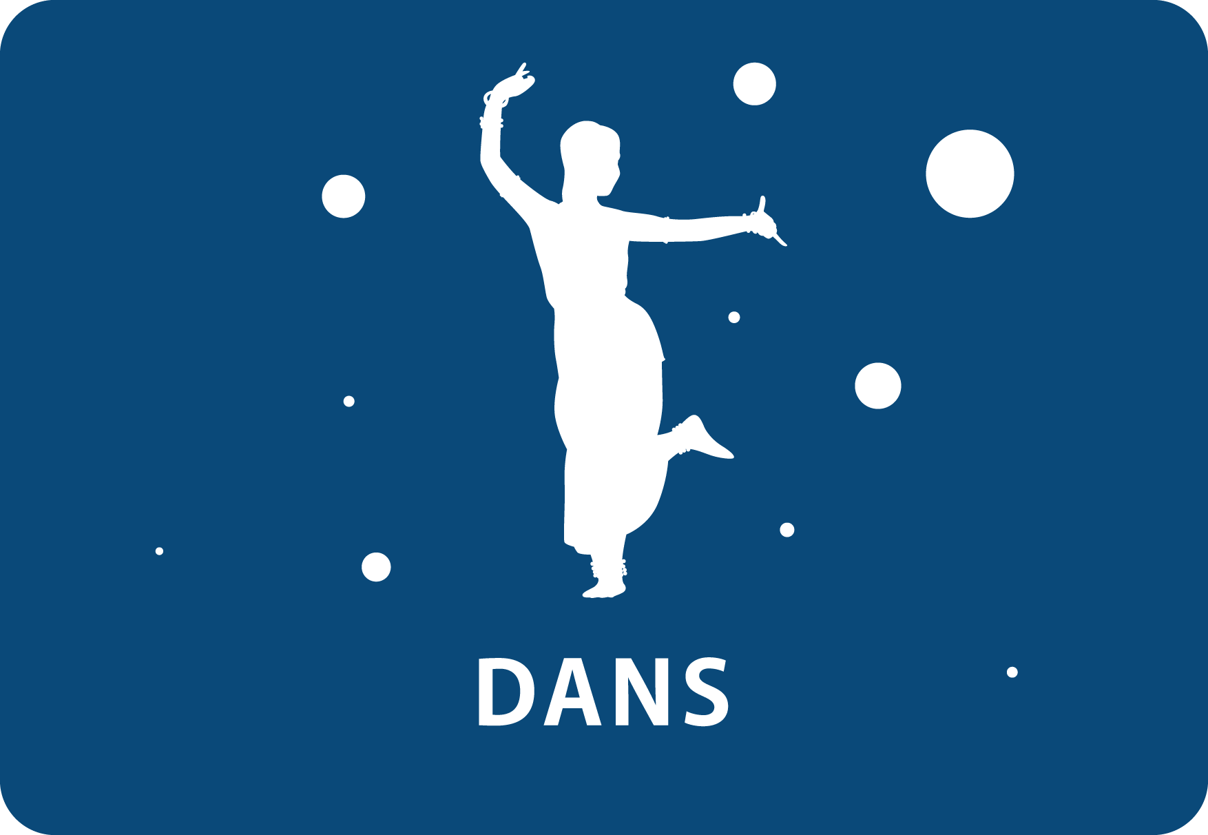 ikonen visar en person som dansar med texten dans i versaler