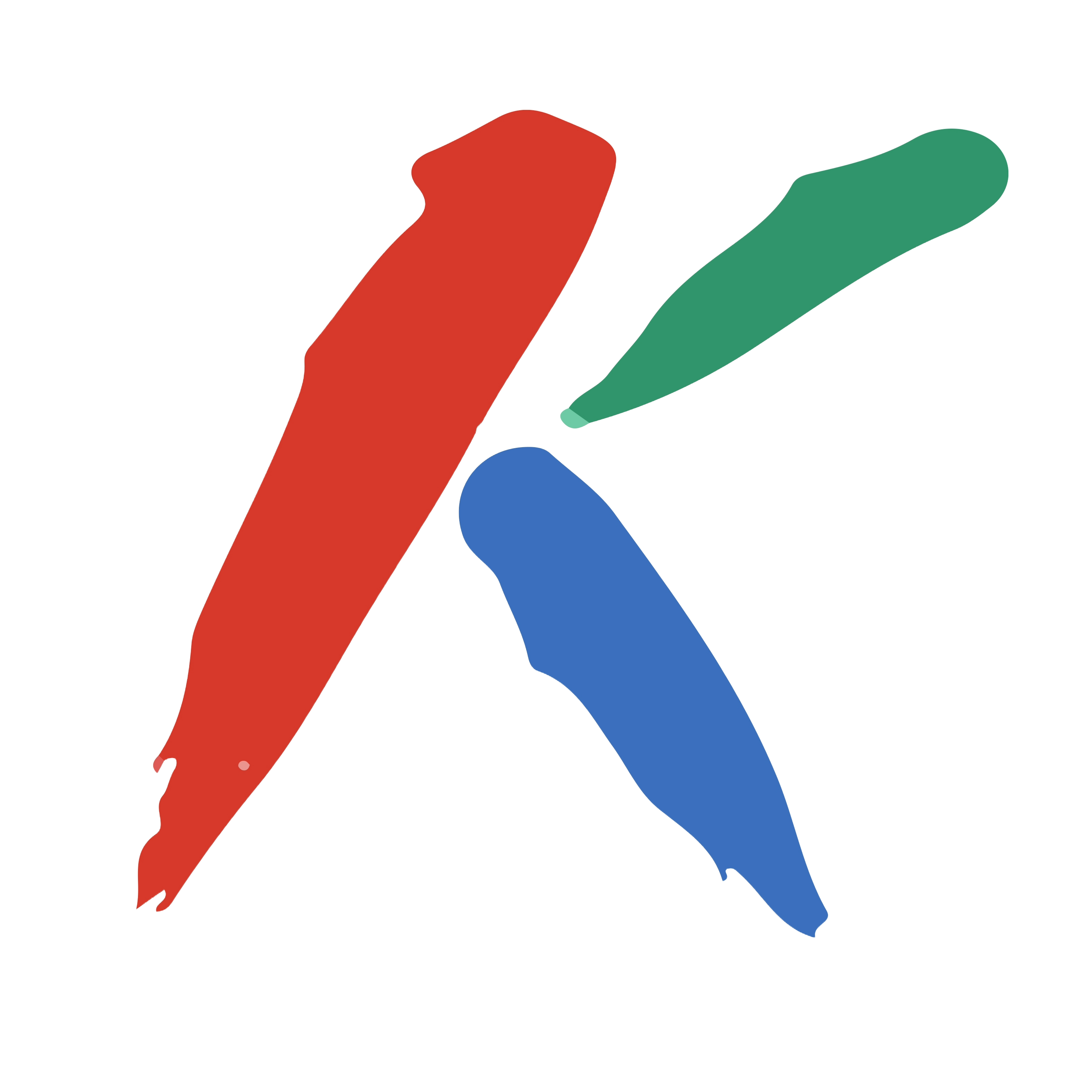 En bild av en röd och en grön logotyp.