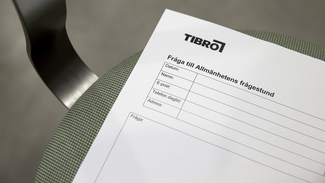 Blankett för Allmänhetens frågestund.