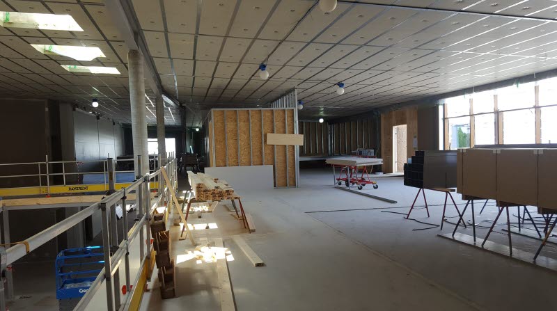 Byggnation av Baggeboskolan juni 2019.