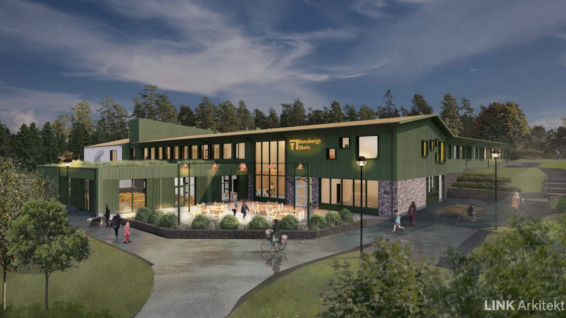 Illustration av den nya skolan i Ransberg